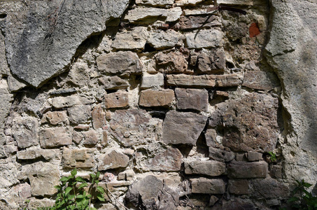 老破旧的混凝土石墙背景