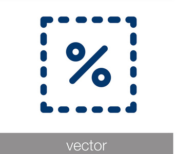 百分比的图标。销售图标