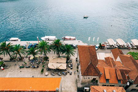 Perast 认为，从这座塔。从高处，从茶的照片