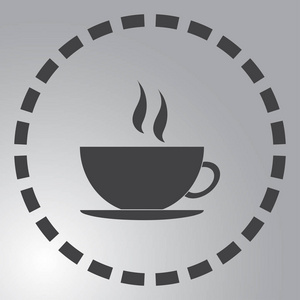 咖啡杯矢量平面图标。杯茶。咖啡杯图标图像
