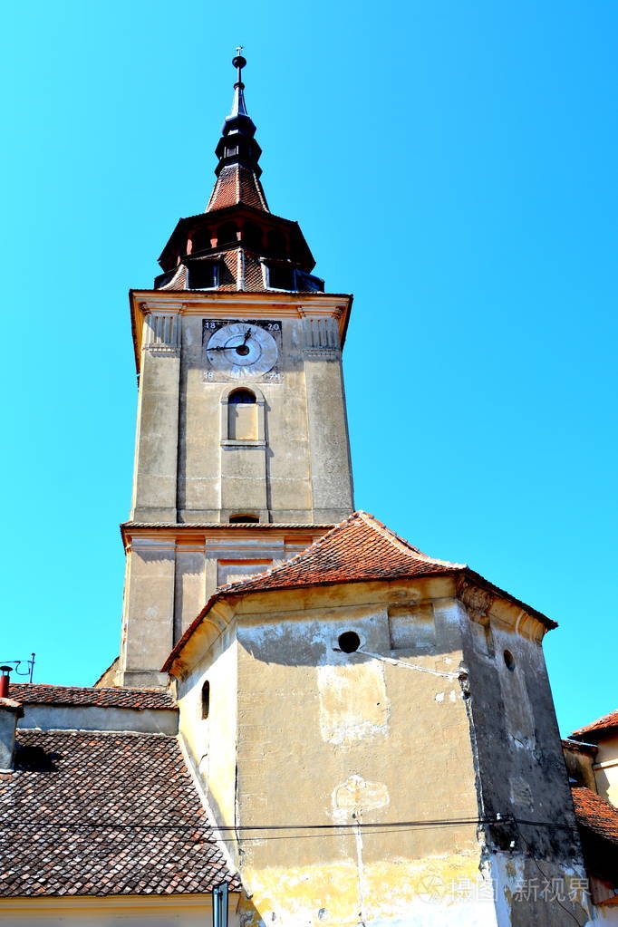 特兰西瓦尼亚圣佩特鲁村的强化中世纪教堂这个村庄的地标是13世纪的