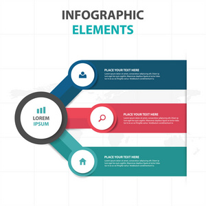 抽象多彩圆业务时间线图表元素，演示文稿模板平面设计矢量图的网页设计营销广告