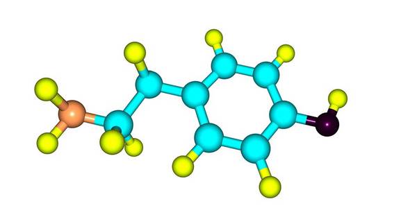 酪胺分子结构上白色孤立