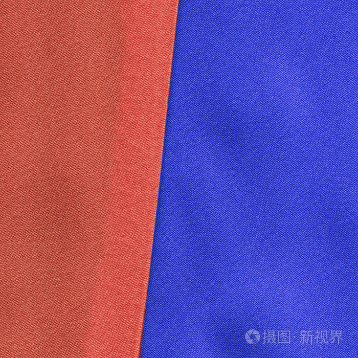 红色和蓝色织物背景