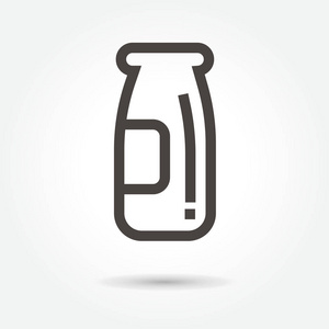图标瓶的牛奶图孤立标志符号细线