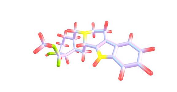 育亨宾分子结构上白色孤立