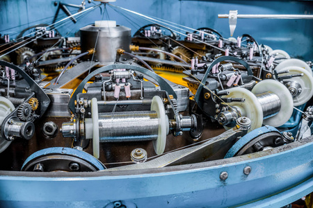 机制的编织机器特写照片