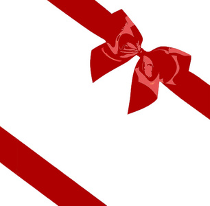 红丝带和弓从圣诞节 生日或其他礼品包装设计元素