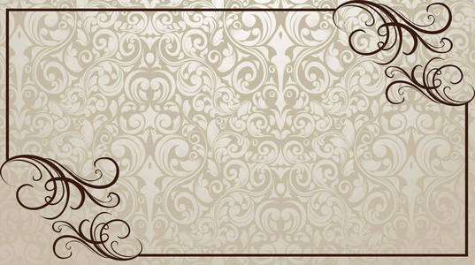 金色中式花纹边框矢量的维多利亚风格的复古边框.华丽的设计元素.