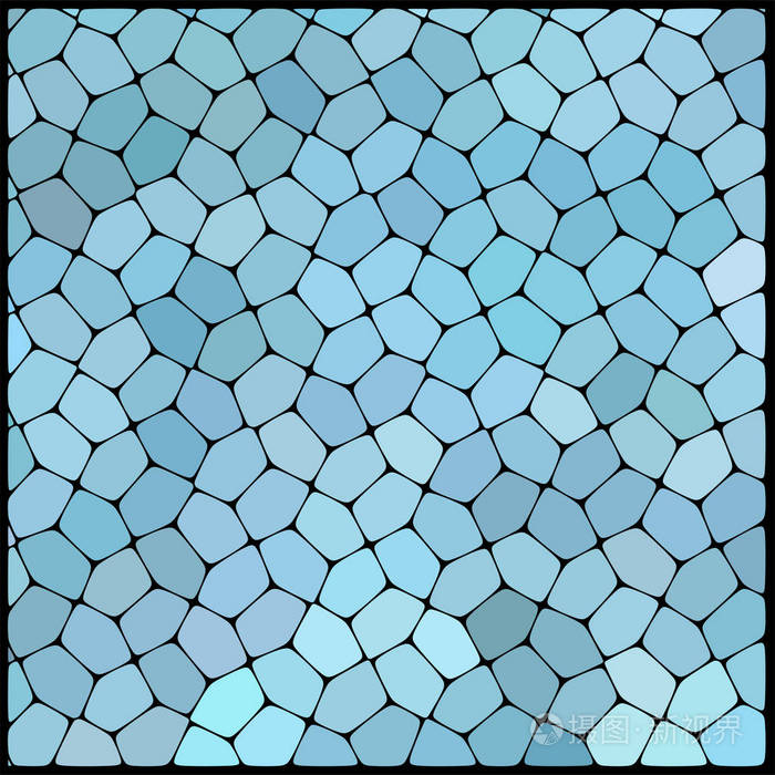 抽象的几何蓝色背景组成的几何元素排列在一个黑色的背景上矢量图