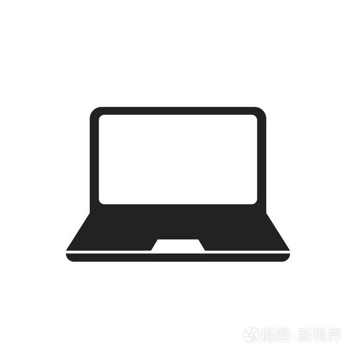 笔记本电脑矢量图.笔记本平面图标.pc 符号