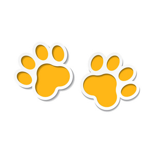 狗或猫 pawprint 插图.动物剪影照片