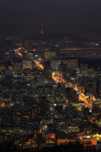 江南区和首尔夜景