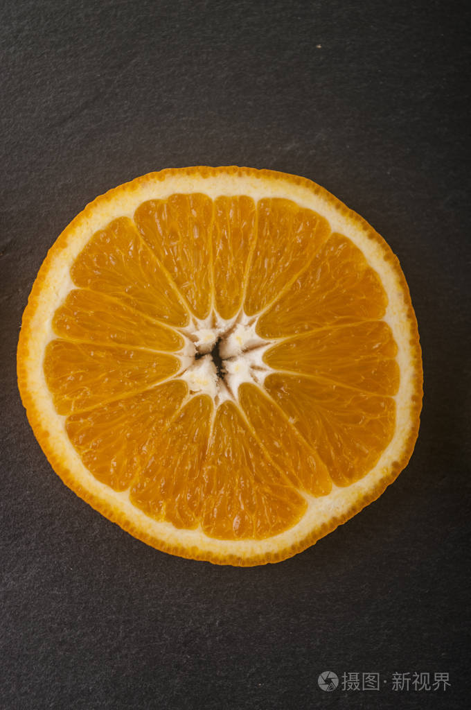 橙子切片的关闭