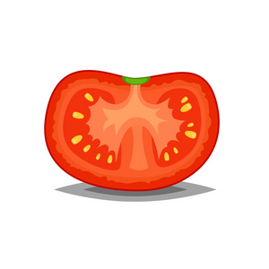 片上白色食物插图或艺术在平面样式为孤立的红和新鲜番茄矢量图标