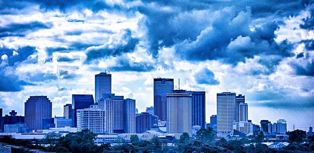 新奥尔良路易斯安那州城市天际线及街风貌