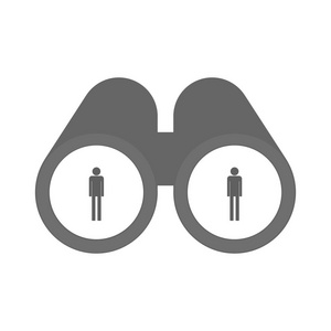 孤立的双筒望远镜与男性的象形图