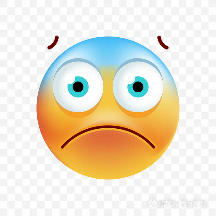 白色背景上的可爱害怕的图释孤立的矢量图