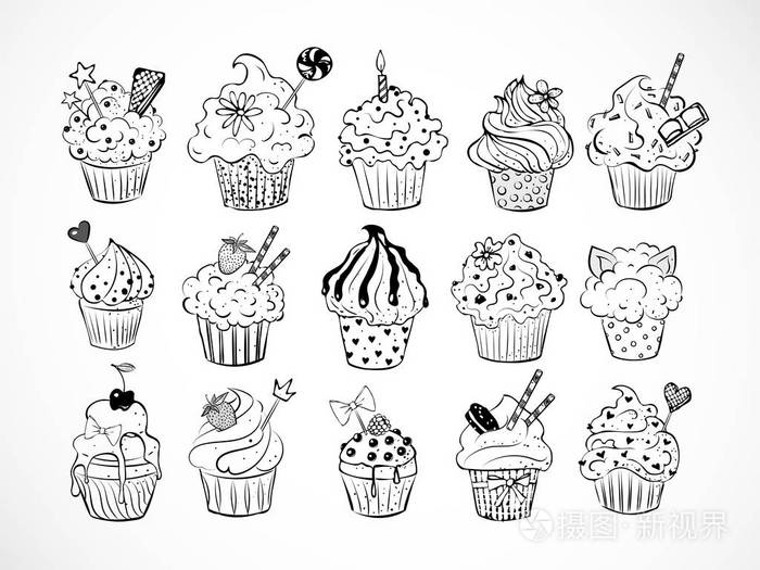 无缝的质地纸杯蛋糕