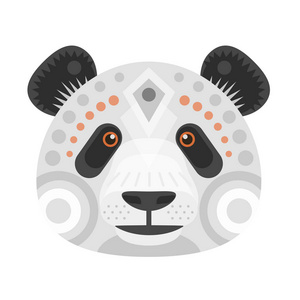 熊猫头标志。矢量装饰徽