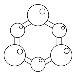 化学和物理分子图标大纲图片