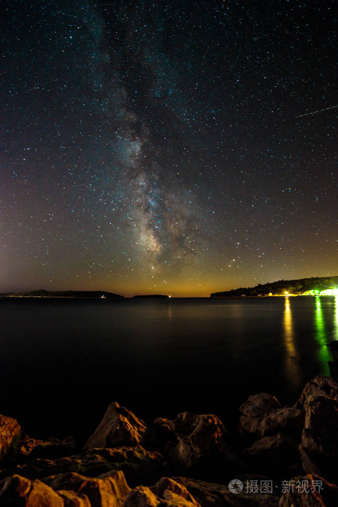 在克罗地亚的天空中的银河