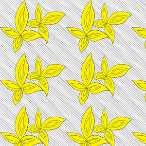 黄色的叶子手绘制的模式