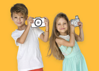 儿童用纸模相机拍照