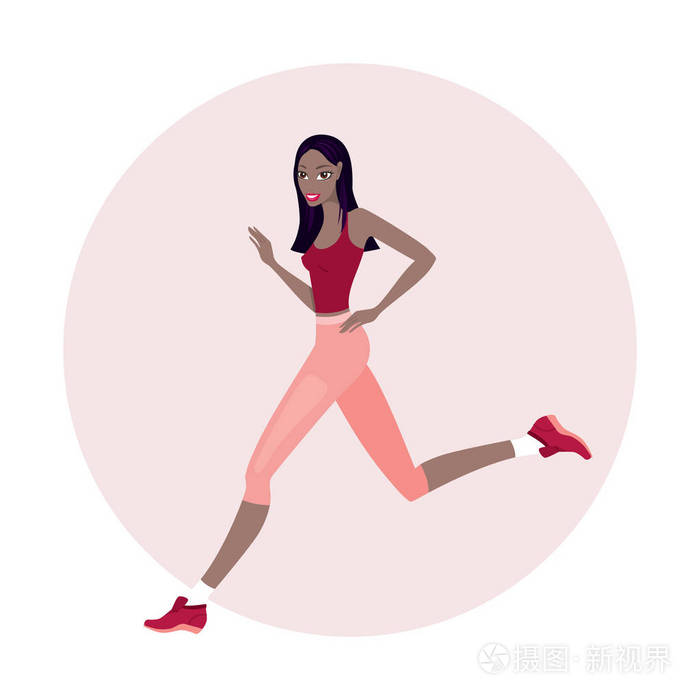 漂亮苗条的女人运行