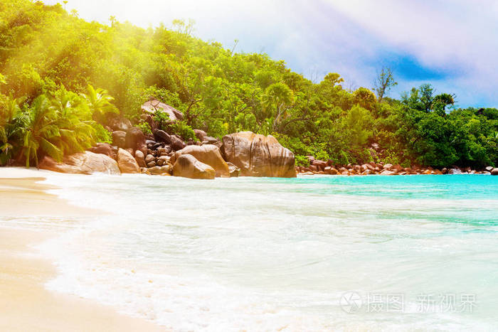 照片的热带海滩上阳光灿烂的日子.色调的图像