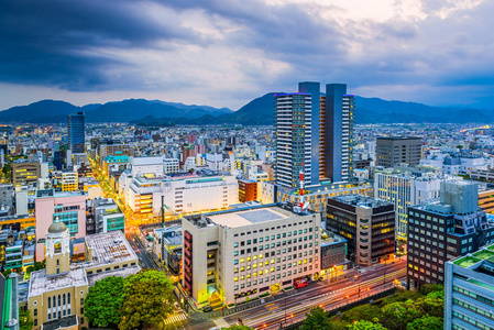 日本静冈市的天际线