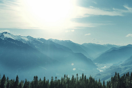 在加拿大的落基山脉风景如画山景