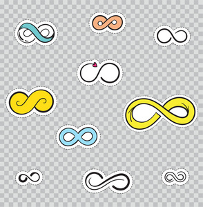 修补程序徽章与无穷大符号照片