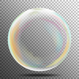 五彩透明肥皂泡沫格子背景上。矢量图