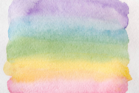 作为彩虹抽象水彩画画的纹理背景色照片