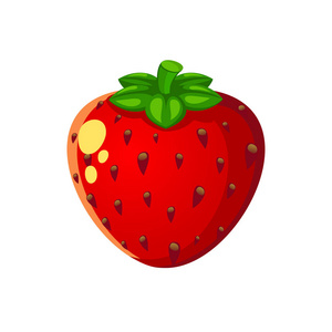 白色为食品艺术和插图上孤立的草莓浆果矢量图标