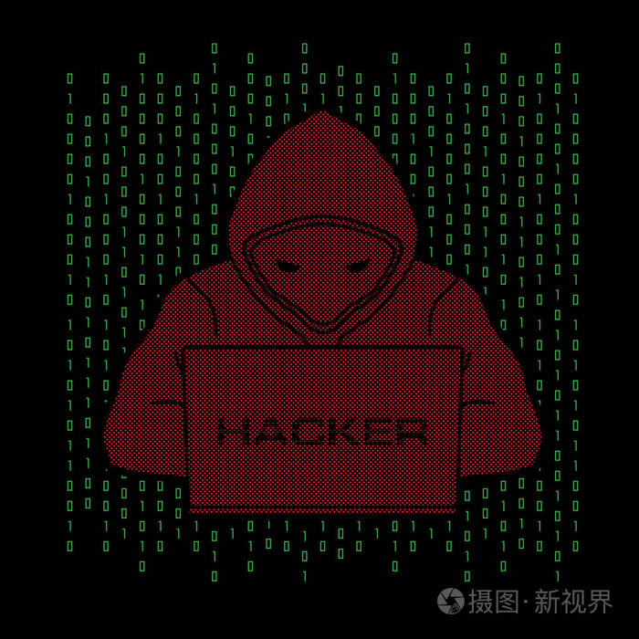 黑客笔记本电脑上工作