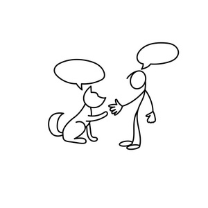 人和宠物棒图矢量照片