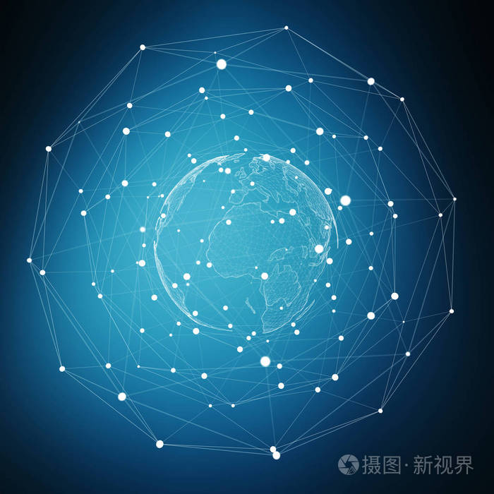 飞行地球网络接口3d渲染
