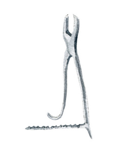 外科骨科医疗器械的插图。白色背景上的手画的水彩