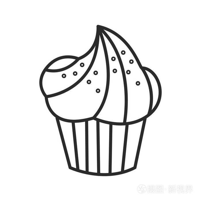 纸杯蛋糕矢量涂鸦手绘线条插图插画-正版商用图片0ydcmm-摄图新视界