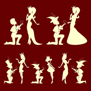 王子剪影定的王子和公主的剪影照片