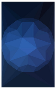 深蓝色的美丽几何宝石背景，一颗大钻石中心