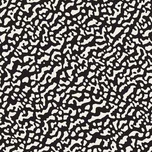 矢量无缝 Grunge 模式。黑色和白色有机形状。抽象的背景说明