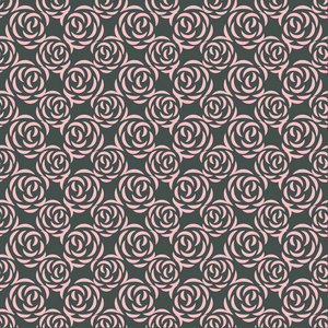 简单的复古花卉背景.点缀漆成粉红色的花朵粉红色颜色无缝矢量图照片