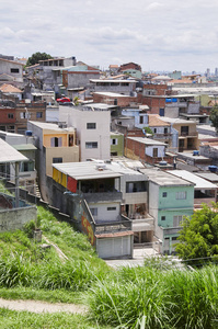 在巴西圣保罗市的贫民窟贫穷
