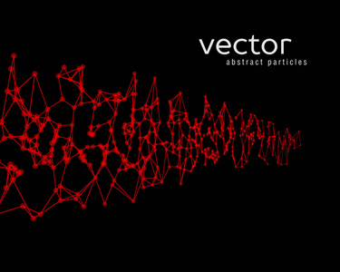 与红色抽象粒子矢量背景