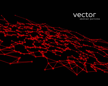 与红色抽象粒子矢量背景