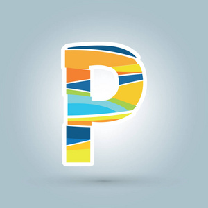 向量 P 抽象几何字母徽标