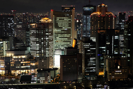 大阪市在日本城市景观在夜景
